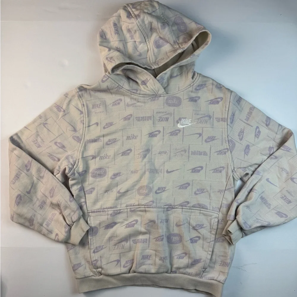 Nike Kids Cream and Light Purple Hoodie Set - Picture 1 of 11